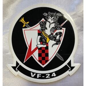 US Navy VF-24 Gray Tomcat Jet Fighter Squadron 4" Helmet Vinyl Decal Sticker